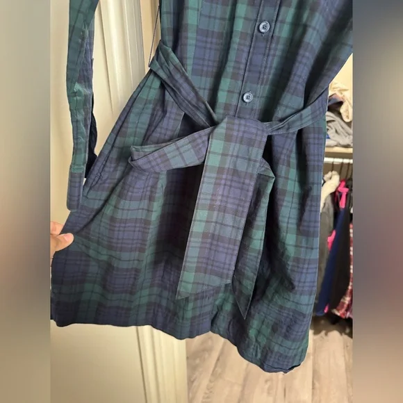 Brooks Brothers Plaid plaid Tartan Button Down Tie Dress - Picture 5 of 8